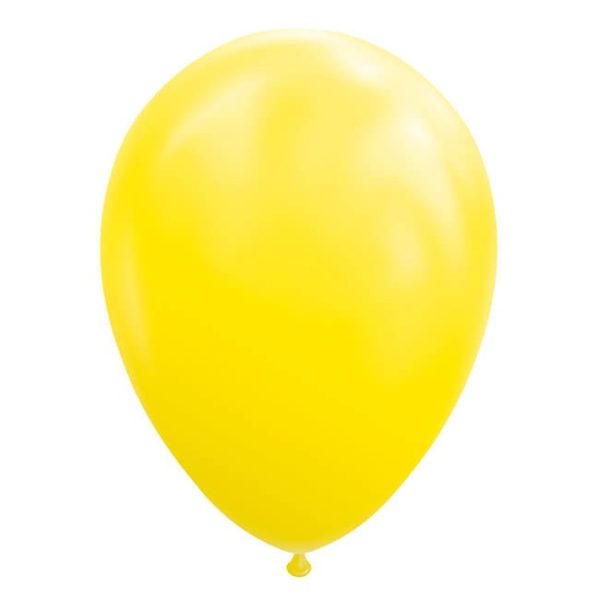 Set 12 Baloane, Flippy, din Latex Standard, 25 cm, Galben
