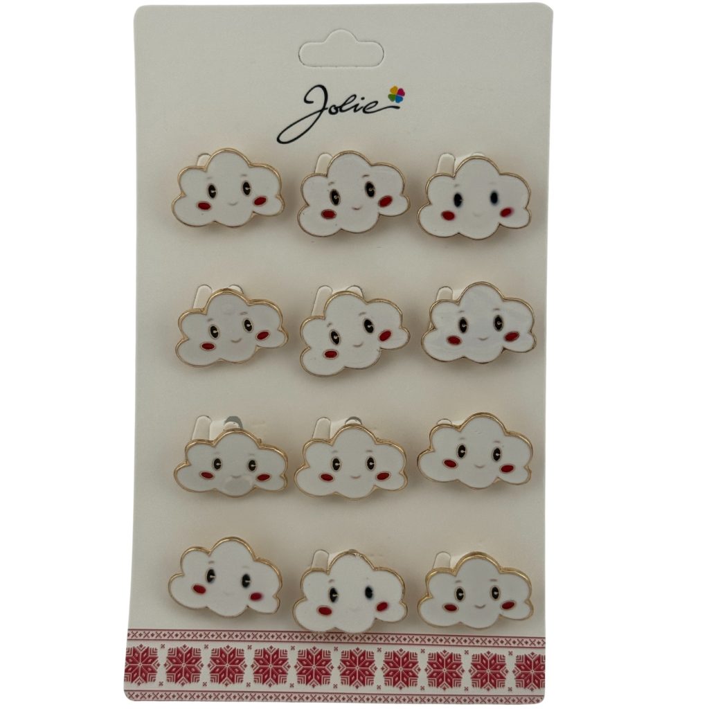 Set 12 Brose Martisor pentru Copii, Jolie, Model Norisor, Alb