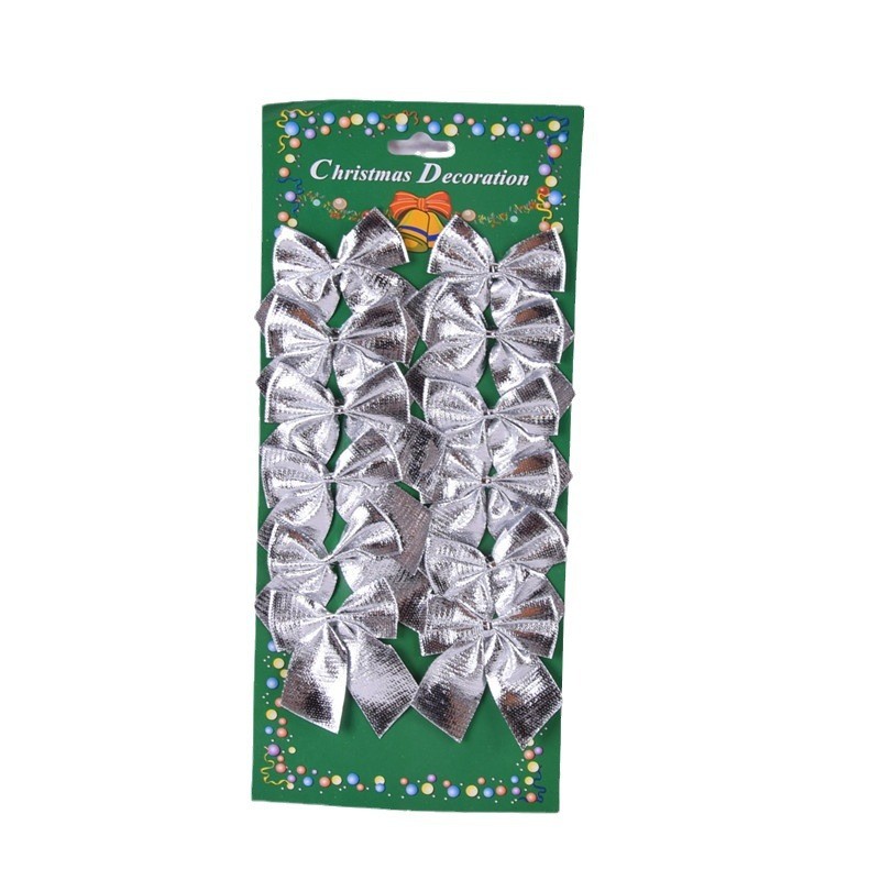 Set 12 Fundite pentru Brad, Flippy, 5.5 cm, din Poliester, Argintiu