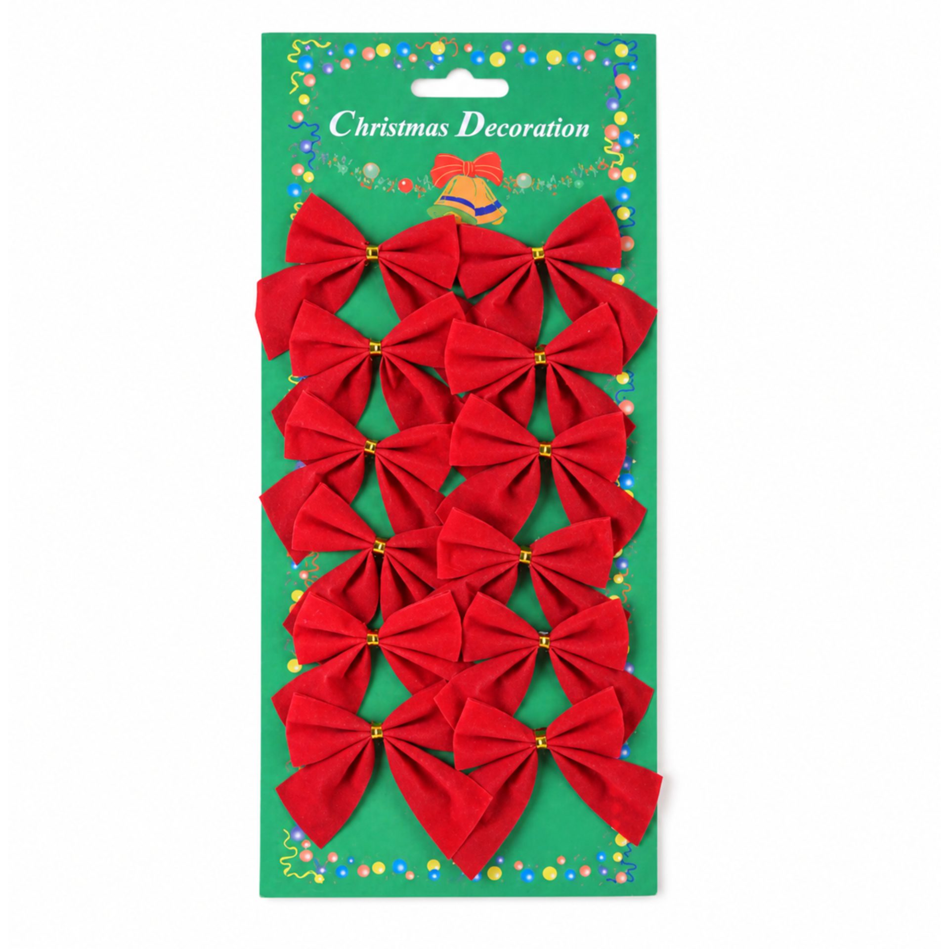 Set 12 fundite pentru brad, Rosii, clasice , 5 x 5 cm, din poliester, Flippy