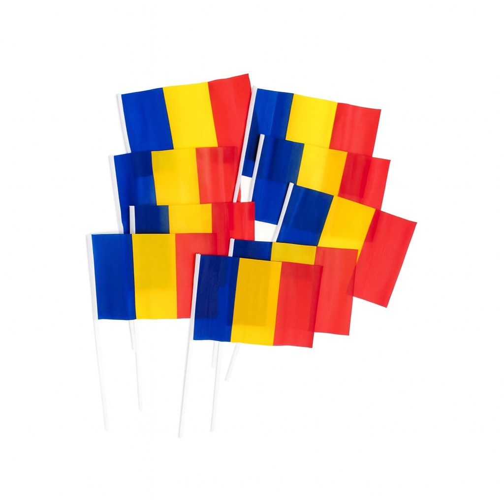 Set 12 Steaguri de Mana Tricolor, Flippy, Dimensiune 20x30 cm, Stegulet, Drapel