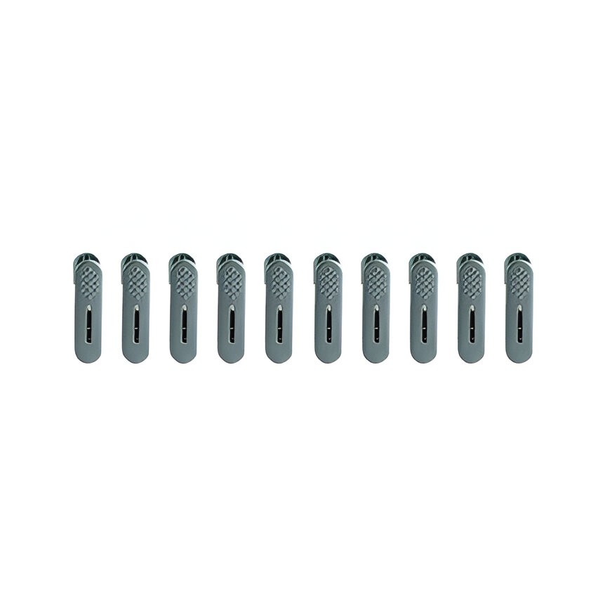 Set 10 de Cleme pentru Haine, Flippy, de Prindere pentru Pantaloni, Atasabile la Umerase, 1.6x2.3x6.35 cm, Verde