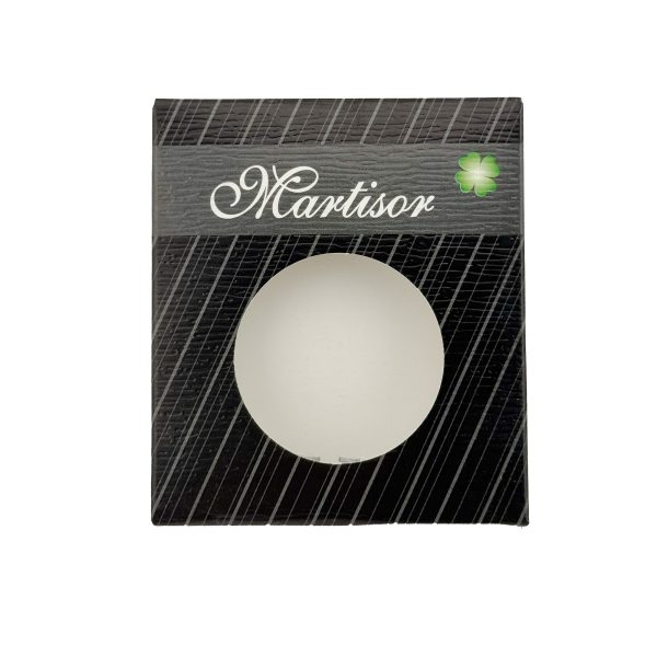 Ambalaje de Carton pentru Martisoare, Flippy, Set 200 Bucati, Cutii pentru Brosa Martisor, Model Negru cu Dungi, 8 x 7 cm,  Decupaj Central Rotund