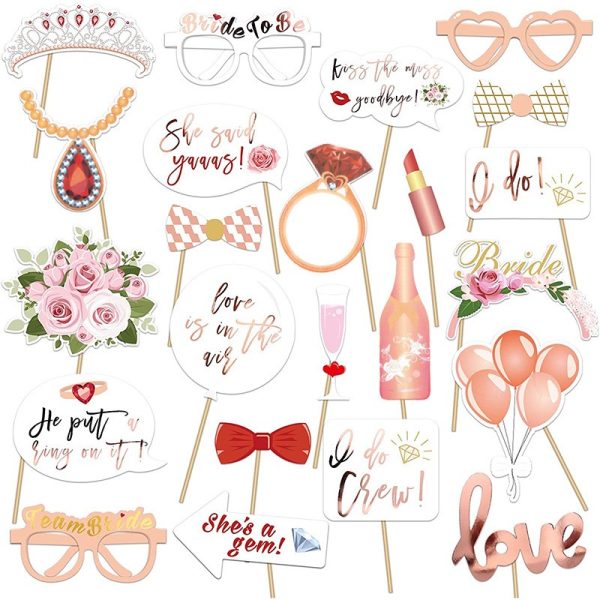 Set 23 de Accesorii pentru Petrecere, Flippy, Props pentru Coltul de Poze, Tematica Petrecerea Burlacitelor, Roz