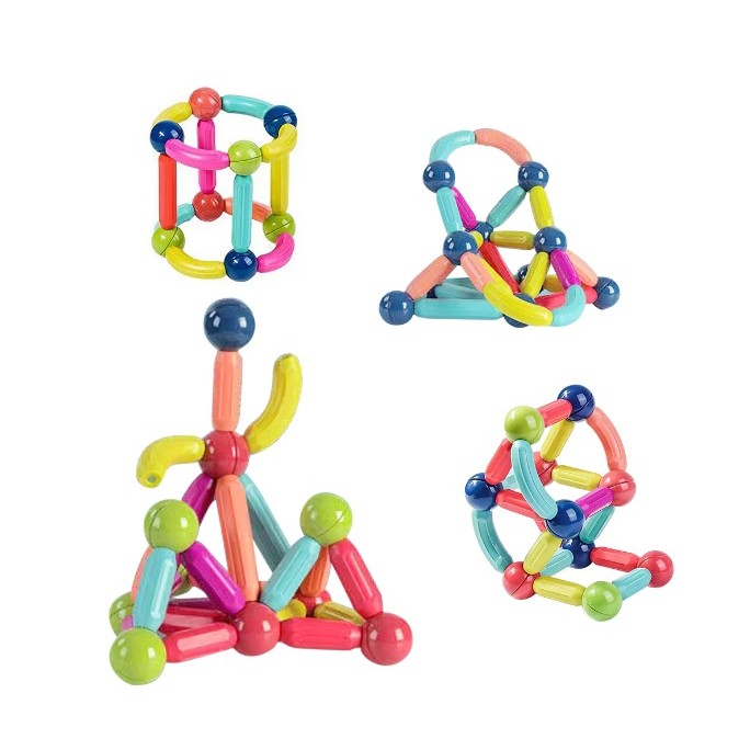 Set 36 de Piese Magnetice de Constructie, Flippy, Puzzle, Forme, 3 Ani, ABS, Magnet, 18x6x16 cm, Multicolor