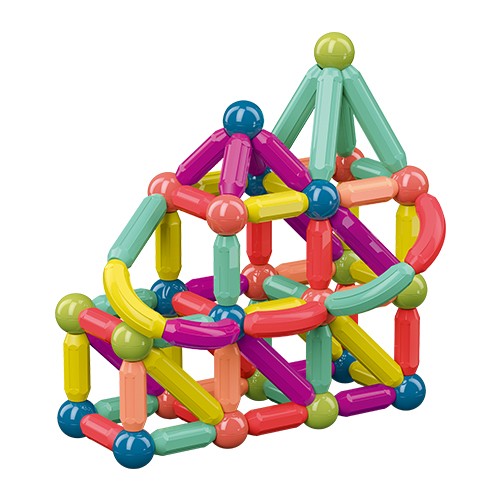 Set de Constructie Magnetic 36 de Piese, Flippy, Forme Geometrice 3D, Asamblare Magnetic, Jucarii Educationale, Multicolor