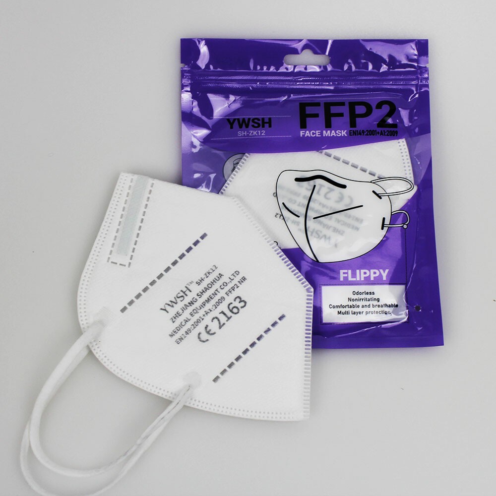 Set 5 bucati Masca de protectie faciala, Flippy®️, de unica folosinta, FFP2 CE 2163, 5 straturi, nesterila, ambalaj individual, Alb - Image 8