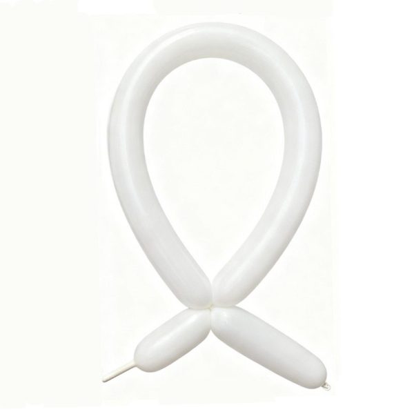 Baloane de Modelaj, Flippy, Set 50 bucati, Model Standard, din Latex, 30 x 1.5 cm, 1.8 g per unitate, pana la 150 cm, Alb