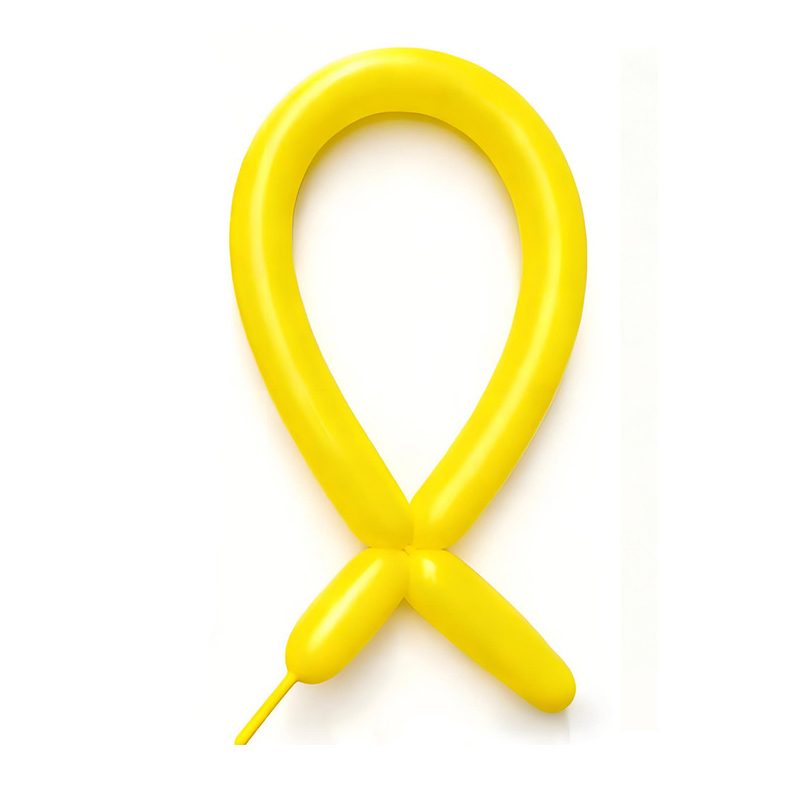 Baloane de Modelaj, Flippy, Set 50 bucati, Model Standard, din Latex, 30 x 1.5 cm, 1.8 g per unitate, pana la 150 cm, Galben