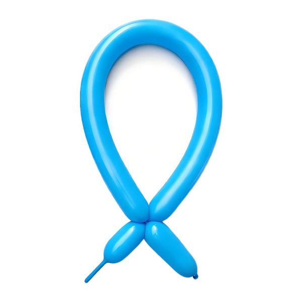 Baloane de Modelaj, Flippy, Set 50 bucati, Model Standard, din Latex, 30 x 1.5 cm, 1.8 g per unitate, pana la 150 cm, Albastru deschis