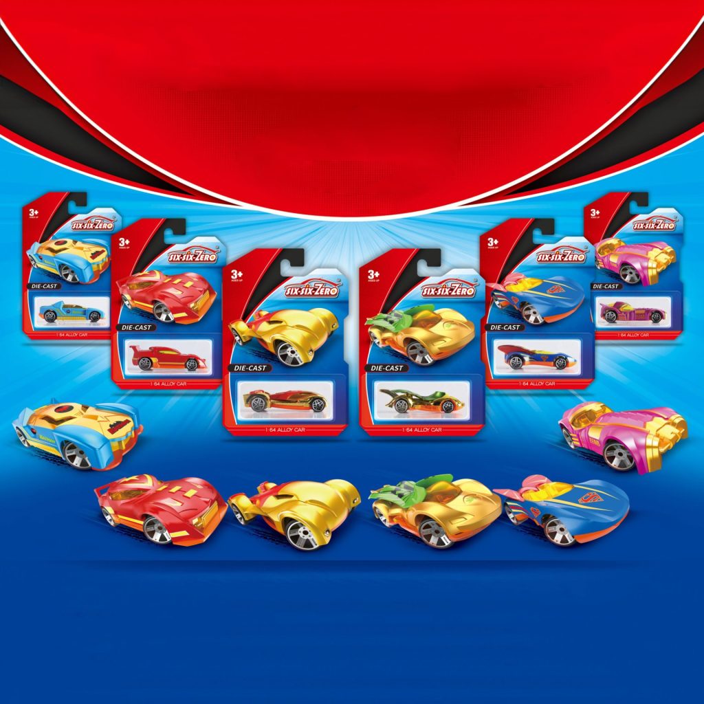 Set 6 Masinute Sport Metalice, Flippy, Tip Alloy Race Cars S51, 1:64, Masinute pentru Copii, Jucarii Metalice, 8 x 3.2 x 2.2 cm per unitate, Mix Colorate