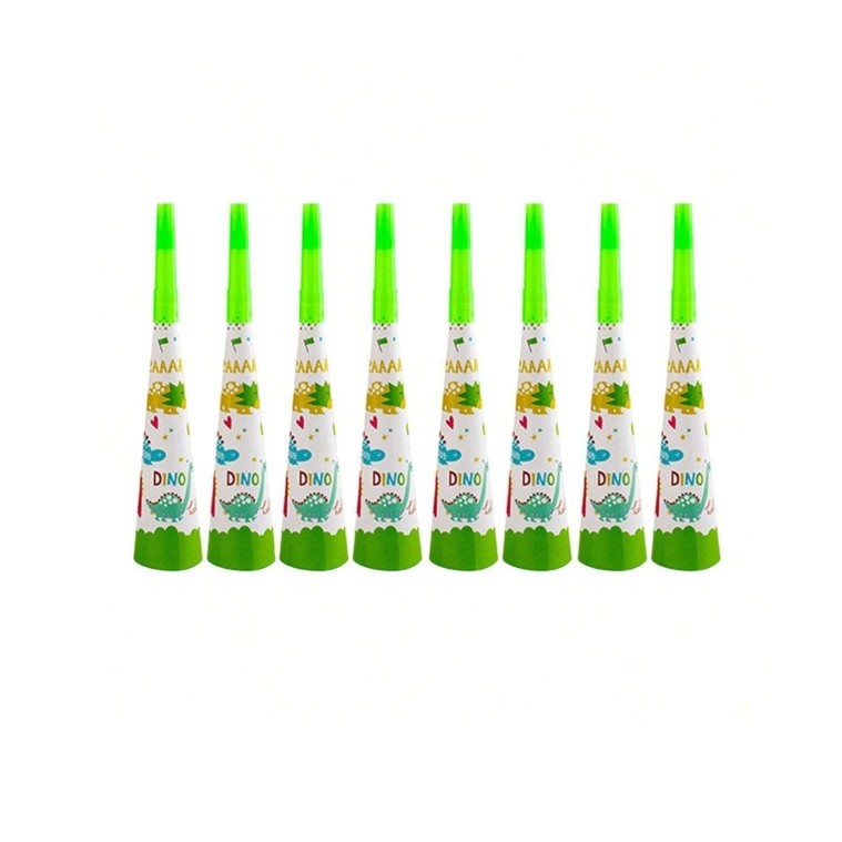 Set 6 Suflatori, Flippy, Colectia Dino Park, 20 x 5 cm, din Carton, Multicolor