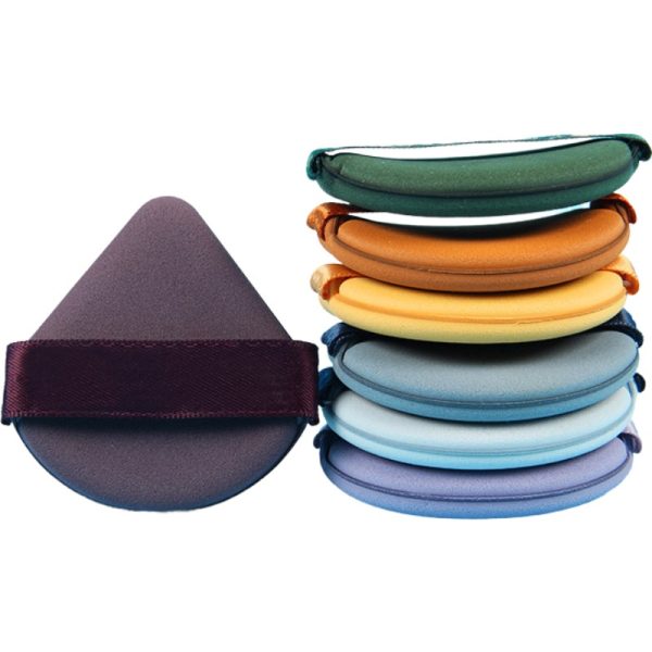 Set 7 Bureti de Machiaj  Flippy, Reutilizabili, Utilizare Umeda sau Uscata, Powder Puff, 5.5 x 5.5 x 0.9 cm, Multicolor