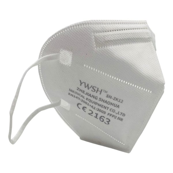 Set 8 bucati Masca de protectie faciala, Flippy®️, de unica folosinta, FFP2 CE 2163, 5 straturi, nesterila, ambalaj individual, Alb