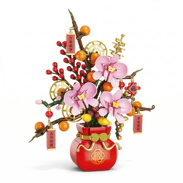 Set de Constructie, Flippy, Vaza Decorativa cu Flori, 818 piese, 6+ ani, Planta Artificiala, Decor Floral Elegant, Idee de Cadou pentru Femei, Cadou pentru Iubita si Pasionatii de Jocuri de Constructie Creativa