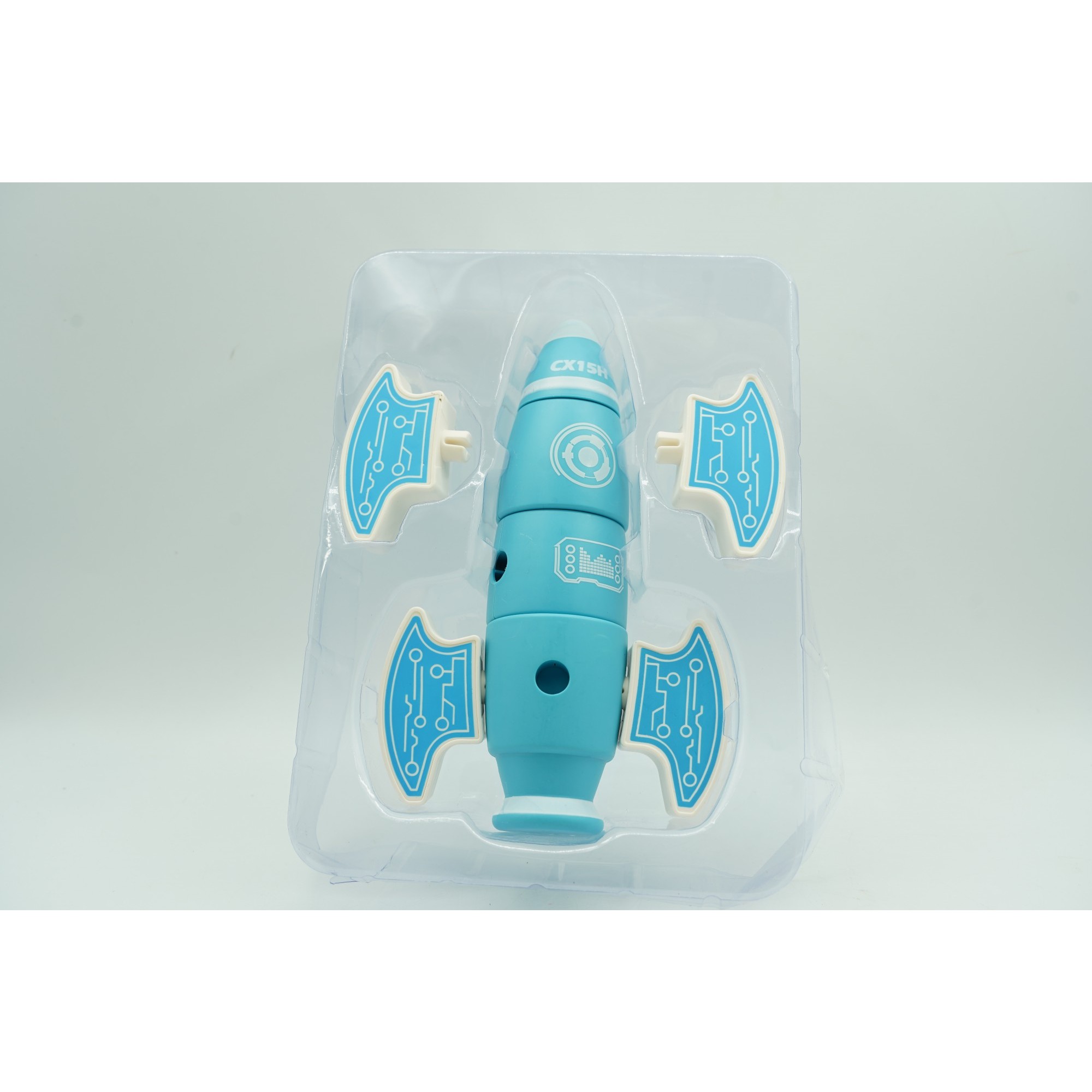 Set inteligent de blocuri magnetice pentru copii, 8 piese, cutie depozitare, racheta, albastru - Image 4