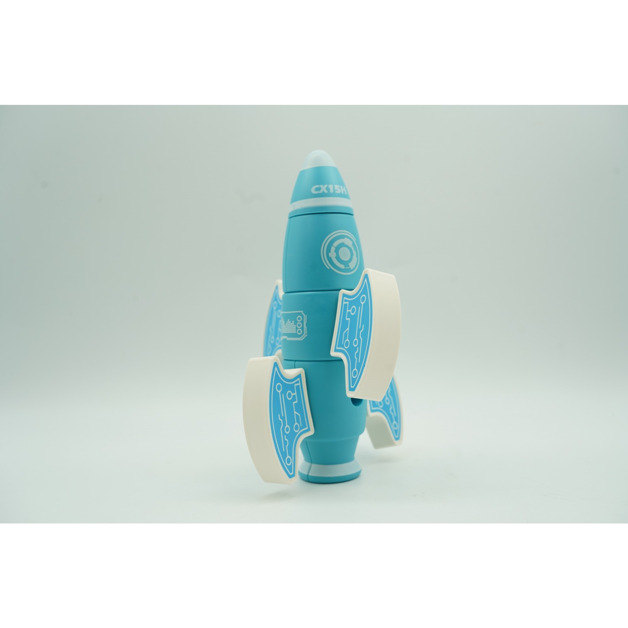 Set inteligent de blocuri magnetice pentru copii, 8 piese, cutie depozitare, racheta, albastru - Image 5