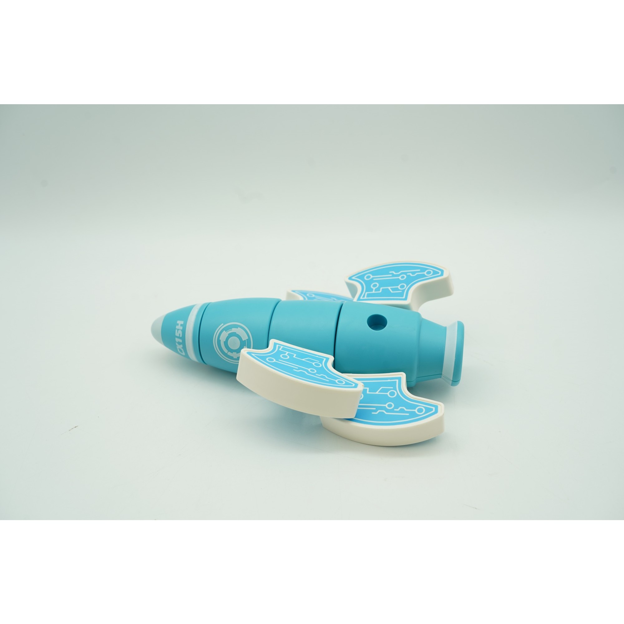 Set inteligent de blocuri magnetice pentru copii, 8 piese, cutie depozitare, racheta, albastru - Image 6