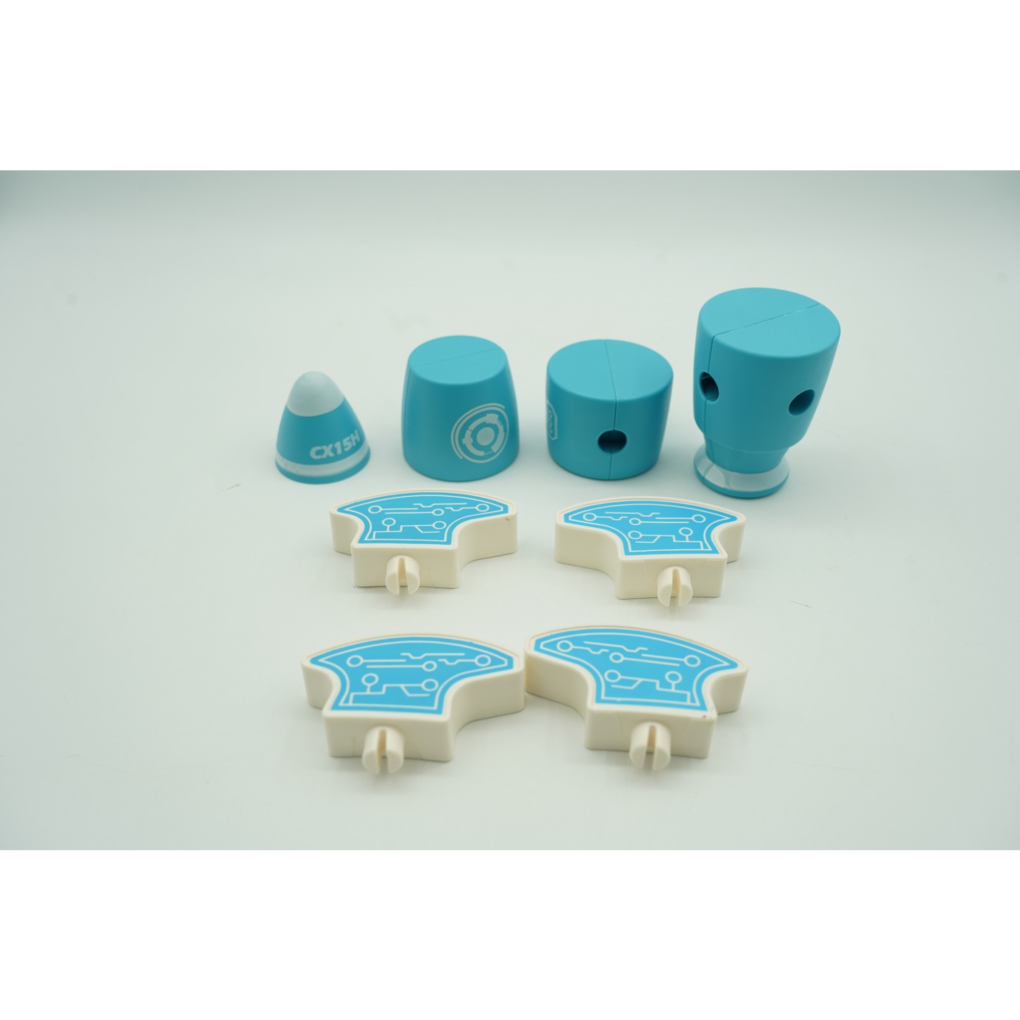 Set inteligent de blocuri magnetice pentru copii, 8 piese, cutie depozitare, racheta, albastru - Image 7