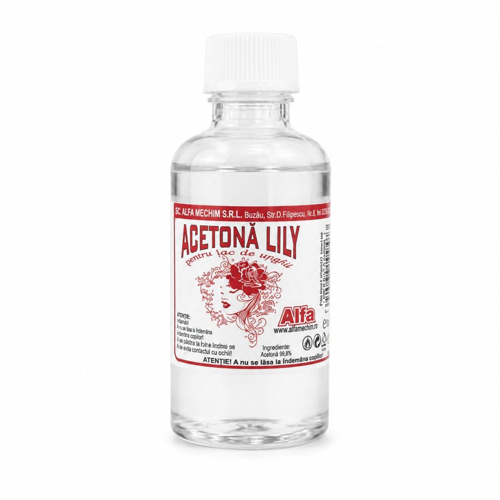 Acetona pentru Unghii, Lily, Model Clasic pentru Indepartarea Lacului de Unghii, 50 ml