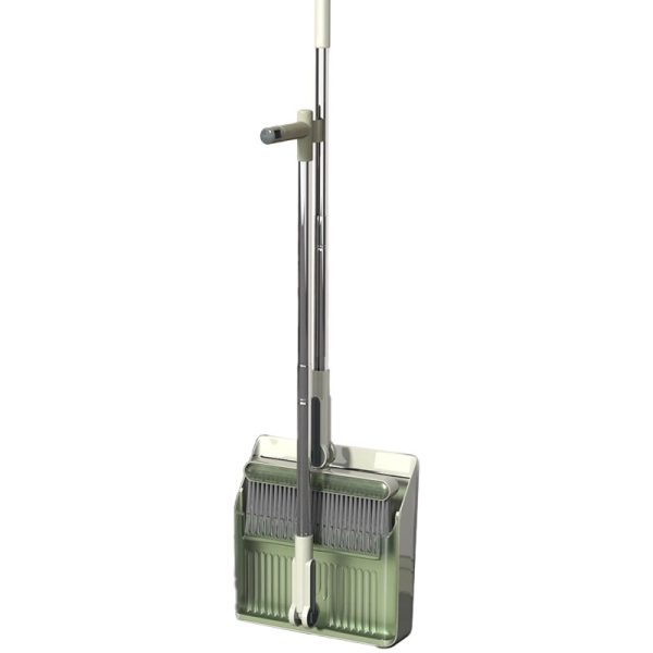 Set Matura si Faras cu Coada Flippy, cu Dinti de Pieptene pentru Curatare Matura, rotativ, pliabil, detasabil, Otel inoxidabil si Polipropilena, 99 x 30 cm Verde