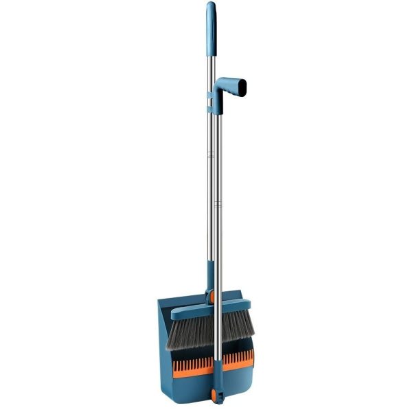 Set Matura si Faras cu Coada Flippy, cu Dinti de Pieptene pentru Curatare Matura, rotativ, pliabil, detasabil, Otel inoxidabil si Polipropilena, albastru, Resigilat