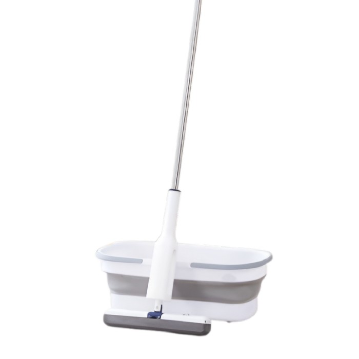 Set Mop Telescopic cu Galeata Pliabila, Flippy, Gri, 32 cm, Maner Reglabil 140 cm, Sistem de Stoarcere Usor si Eficient