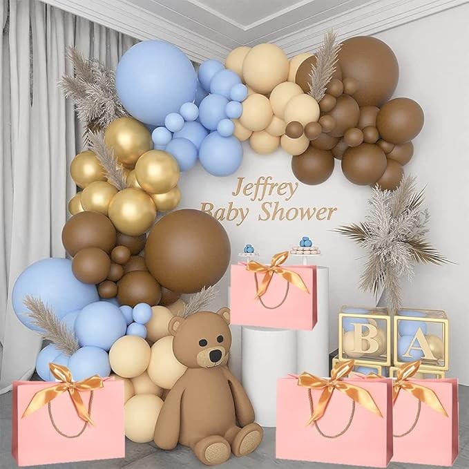 Baloane pentru Arcada, pentru Baieti, BABY SHOWER, Flippy, Mset mix din 107 Baloane, din Latex pentru decor, Albastru Maro