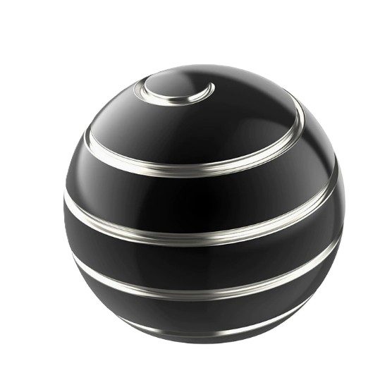 Sfera Fidget Spinner Metalic, Flippy, Corp Aliaj Zinc, Rulment Inox, Jucarie Antistres pentru Focus si Relaxare, Diametru 40 mm, Gadget pentru Birou, Scoala, Cadou pentru Copii si Adulti, Negru
