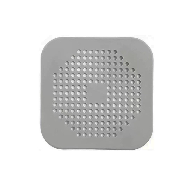 Filtru Chiuveta, Flippy, Anti-infundare, cu Ventuze, 14.5 x 14.5 cm, Flexibil, Gri