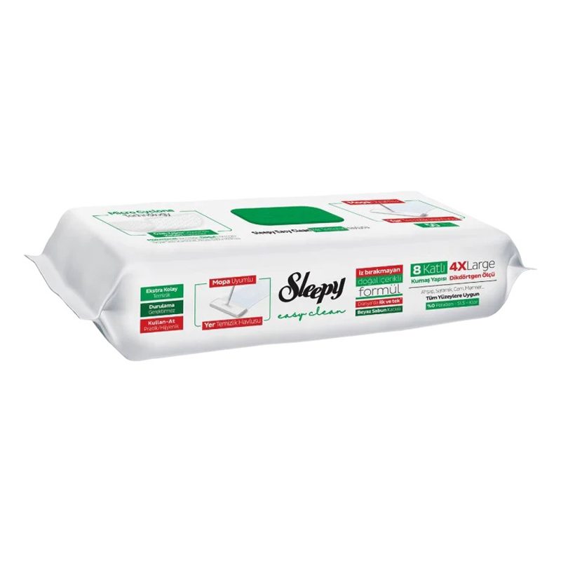Sleepy Easy Clean Lavete Umede Pardoseli 50 buc White Sapun