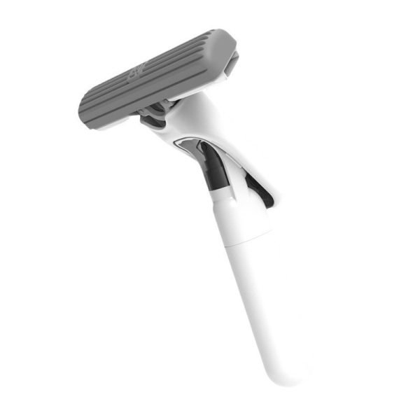 Mop Plat cu Pulverizare, Flippy, Recipient pentru Solutie de Suprafete, Geamuri, Interior Auto, Maner Scurt, Usor de Utilizat, Sistem de Stoarcere, 15.5 x 15.5 x 12.5 cm, Alb
