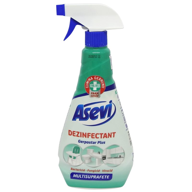 Solutie, Asevi, de Curatat si Dezinfectat Multisuprafete 750 ml Gerpostar