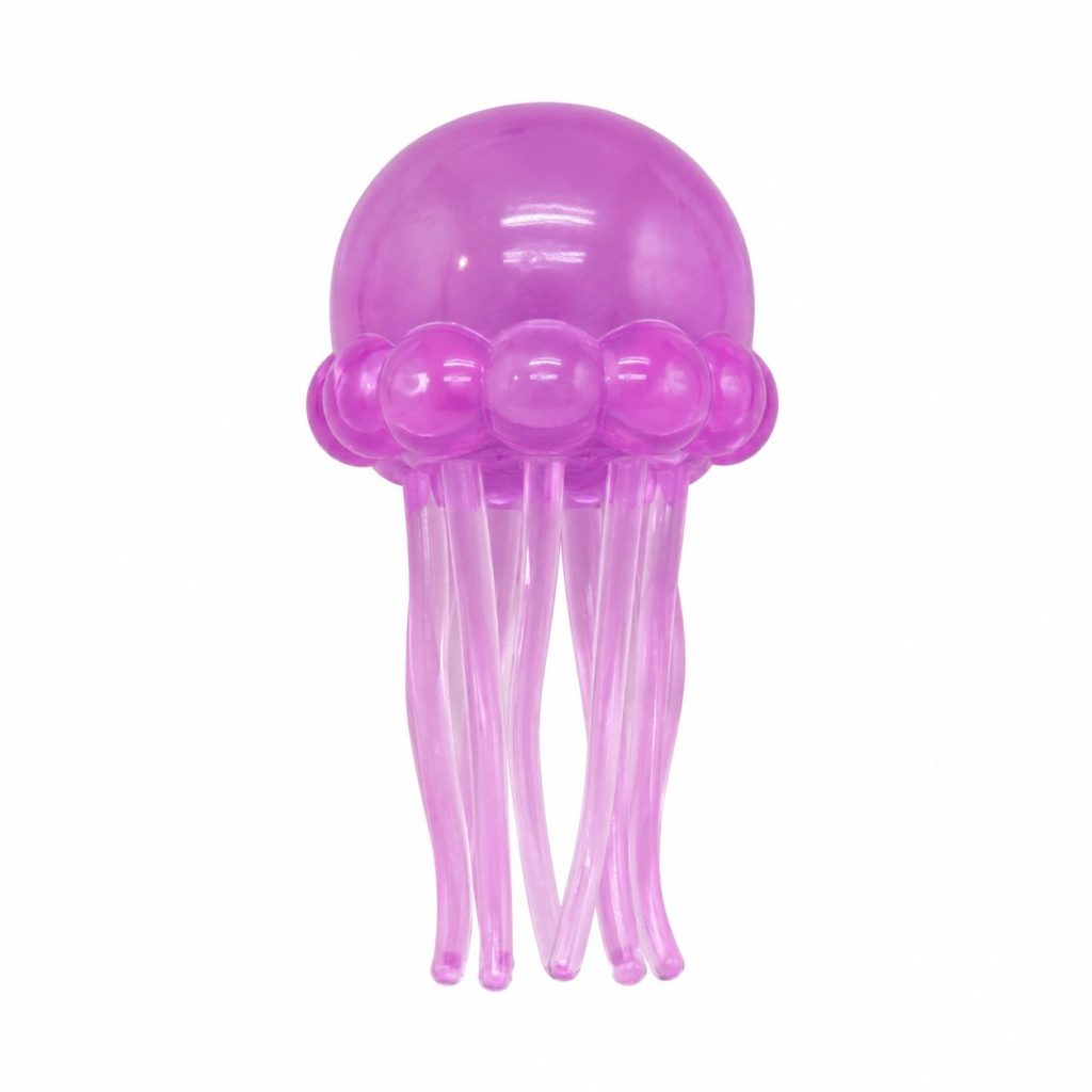 Jucarie Squishy Dumpling in Forma de Meduza, Flippy, Antistres Senzoriala Comprimabila cu Revenire, 100 g, Roz