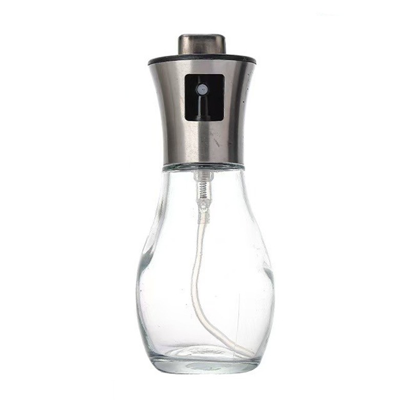 Sticla de ulei cu Pulverizator, Flippy, Sticla pentru Lichide de Bucatarie, Otet, Sos, 16.7 x 5.2 cm, Volum 200 ml, Gri