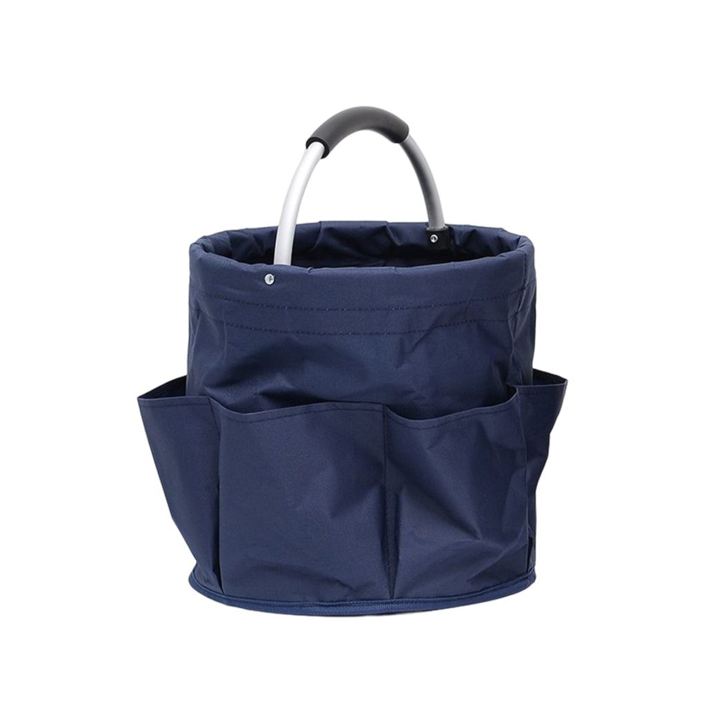 Geanta Cos pentru Scule de 17L, Flippy, Buzunare Exterioare, Cos de Picnic Portabil, Cos pentru Plaja, Cos pentru Curatenie, din Material Oxford 600 D, 28 x 28 x 28 cm Albastru marin
