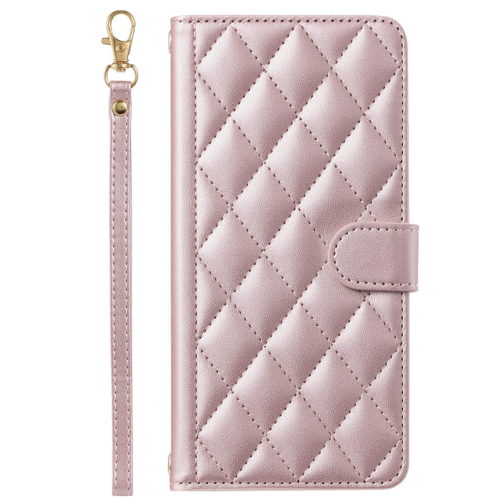 Husa de Protectie Tip Carte, Flippy, pentru Apple iPhone 15 Pro, Model cu Suport si Capsa, Antisoc, Rezistenta la Impact, Protectie Camera, Roz