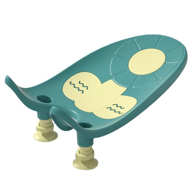 Suport de Baie Bebelusi, Flippy, 0-12 luni, Montare pe Chiuveta/Lavoar/Cada, Ventuze Antiderapante cu Intaltime Reglabila, 50 x 24 x 12.5 cm, Verde