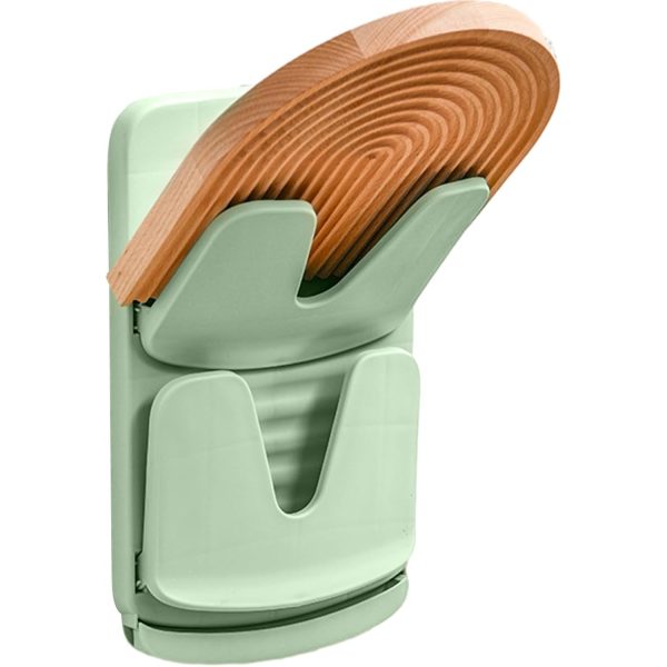 Suport de Bucatarie, Flippy, pentru Capace/Tocatoare, din Plastic, Colectare Apa Scursa, Montare fara Perfoarare, 33.3 x 20.7 x 3.5 cm, Verde