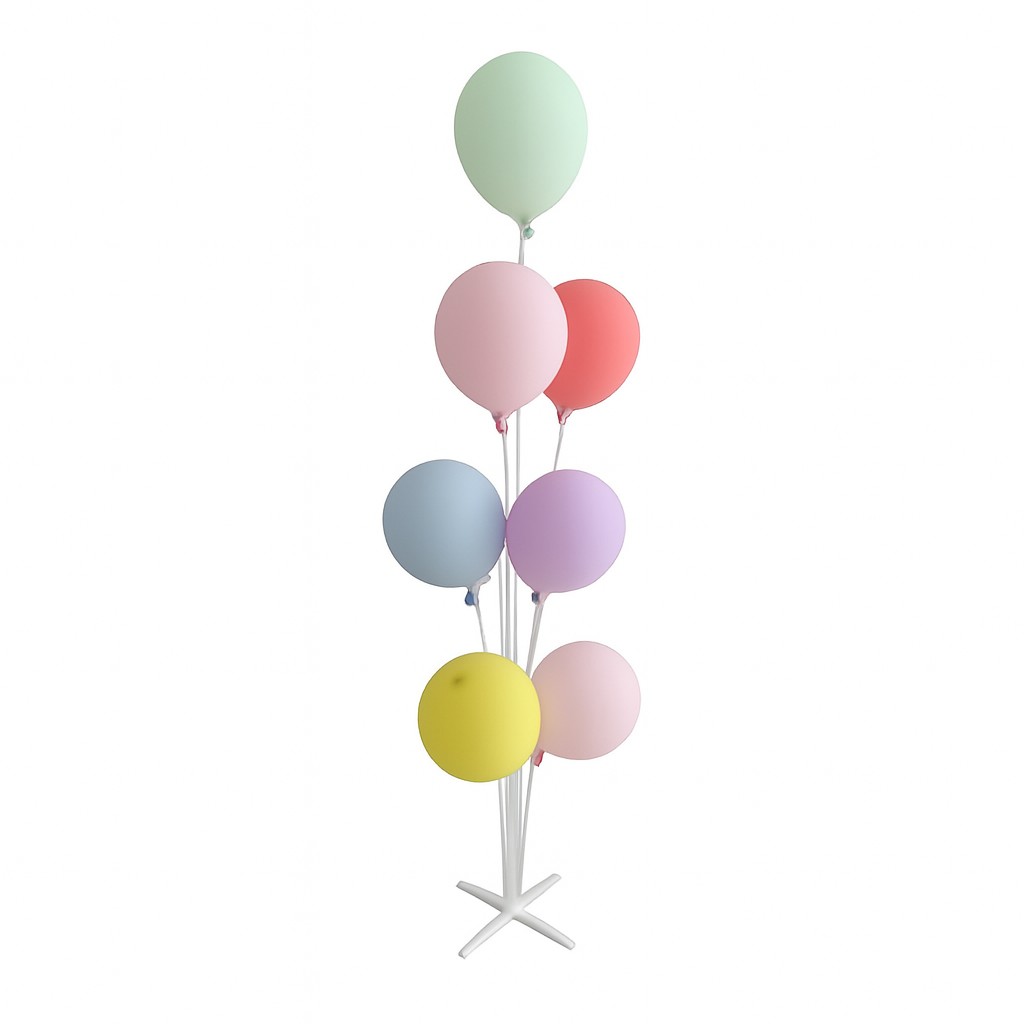 Suport pentru Baloane, Flippy, Suport pentru 7 Baloane, pentru ziua de nastere, Nunta, Decor cu baloane, Recuzita, Compatibil cu Baloanele Standard, 80 cm, Alb