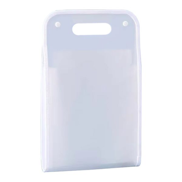 Suport Vertical pentru Hartii A4, Flippy, Suport Portabil pentru Hartie A4 cu Maner, PP, pentru Depozitare Hartii si Documente, 37x24.3 cm Alb