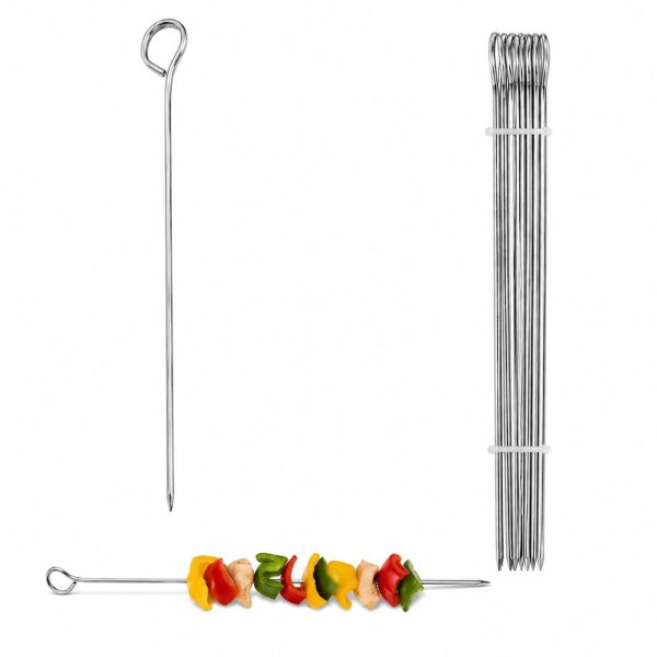 Set 8 Tepuse pentru Frigarui, Flippy, Din Metal, Pentru Gratar si BBQ, 25 cm