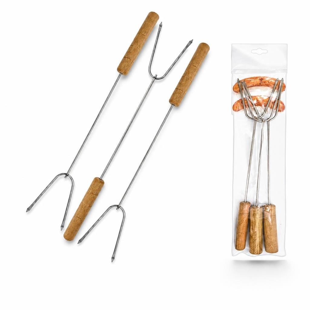 Set 3 Tepuse pentru Frigarui, Flippy, Mari, din Metal, pentru Gratar si BBQ, 22.5 cm, Argintiu