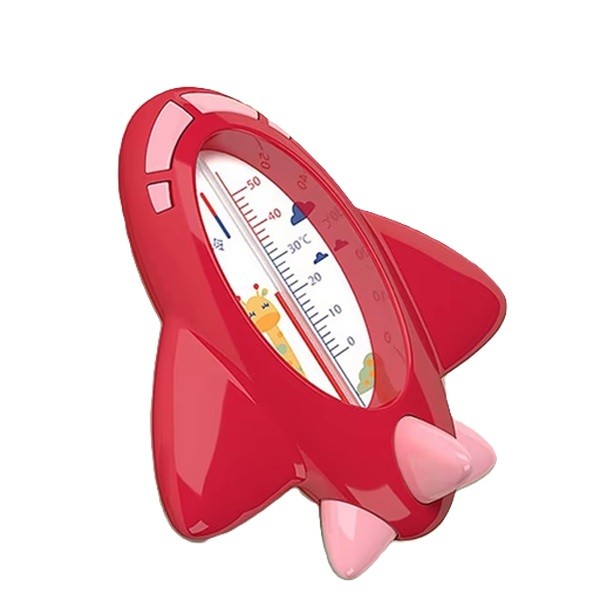 Termometru pentru Baie, Flippy, Plutitor, Rezistent la apa, Multifunctional, Model Avion, 11x10x4 cm, Rosu