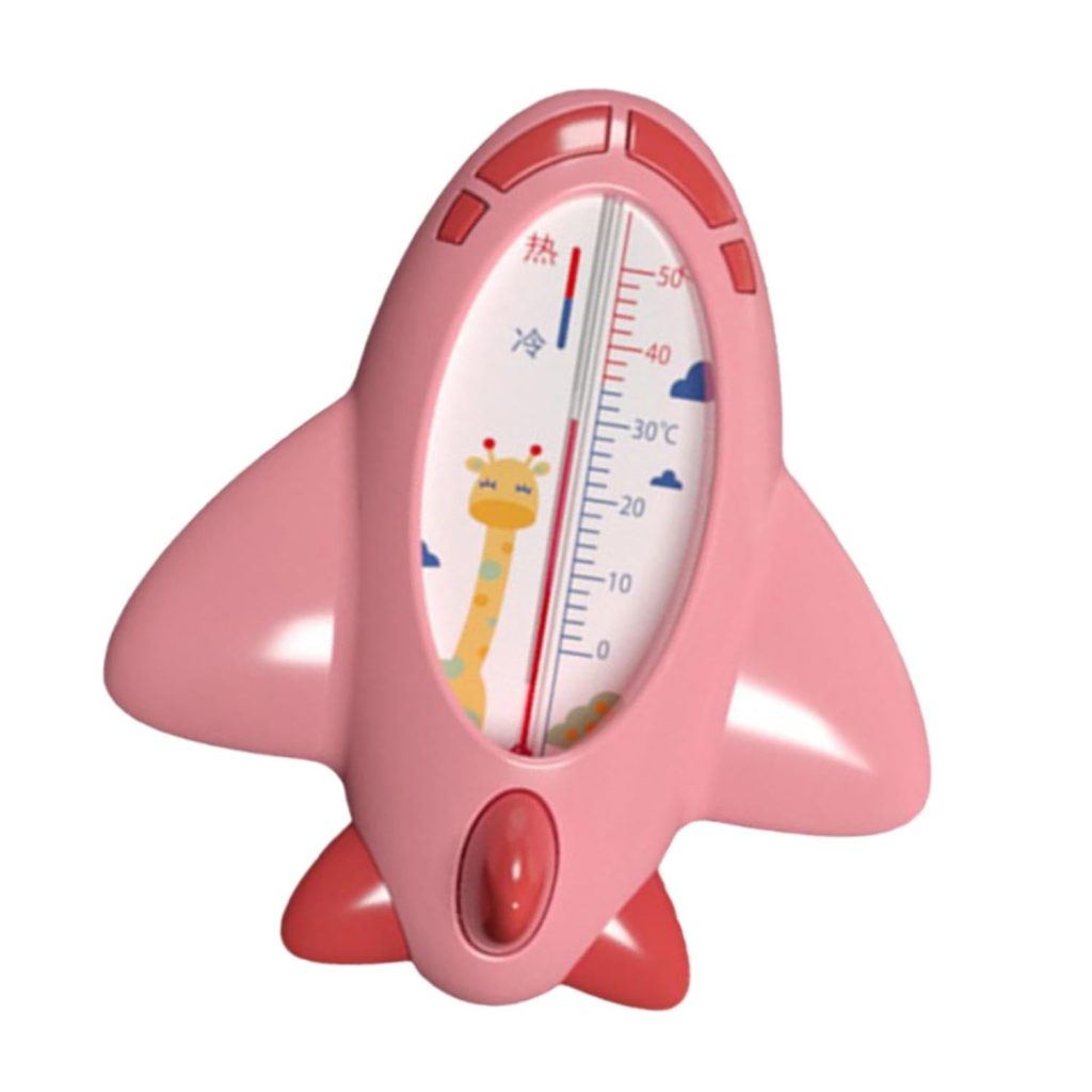 Termometru pentru Baie, Flippy, Plutitor, Rezistent la apa, Multifunctional, Model Avion, 11x10x4 cm, Roz