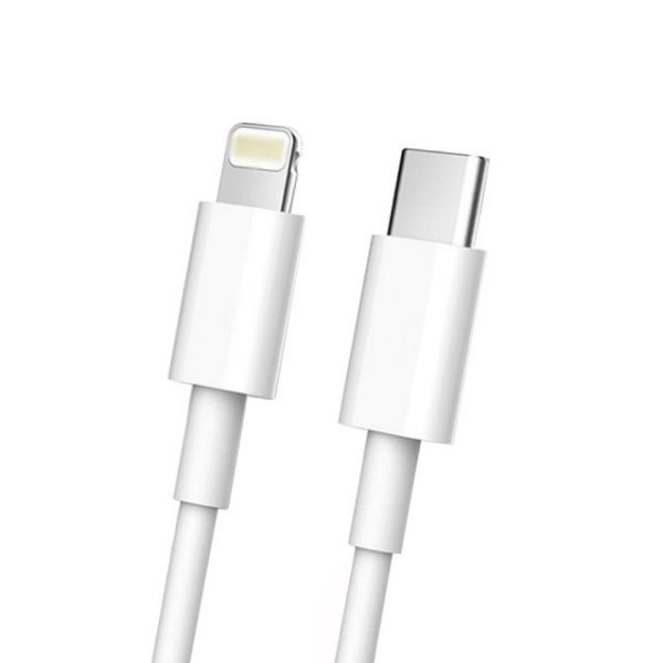Cablu de date Fast Charge, Flippy, Power Delivery 27W, Compatibil cu iPhone, Port TYPE-C Lightning, Lungime 1 m, Alb