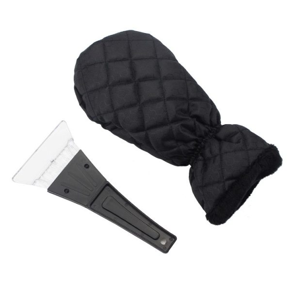 Set Manusa si Racleta pentru Zapada, Flippy, Impermeabila, Izolatie de Bumbac, 31 x 15 cm, Negru