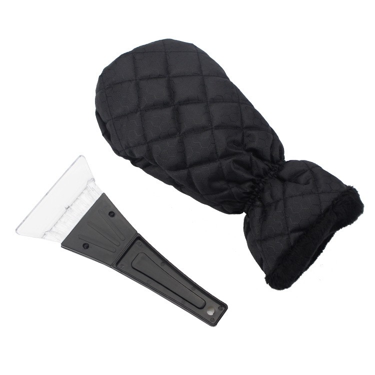 Set Manusa si Racleta pentru Zapada, Flippy, Impermeabila, Izolatie de Bumbac, 31 x 15 cm, Negru
