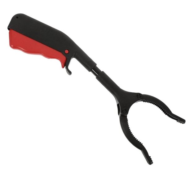 Cleste pentru Colectarea Deseurilor, Flippy, din Metal si Plastic, 30 cm, Fara Maini Murdare, Negru/Rosu