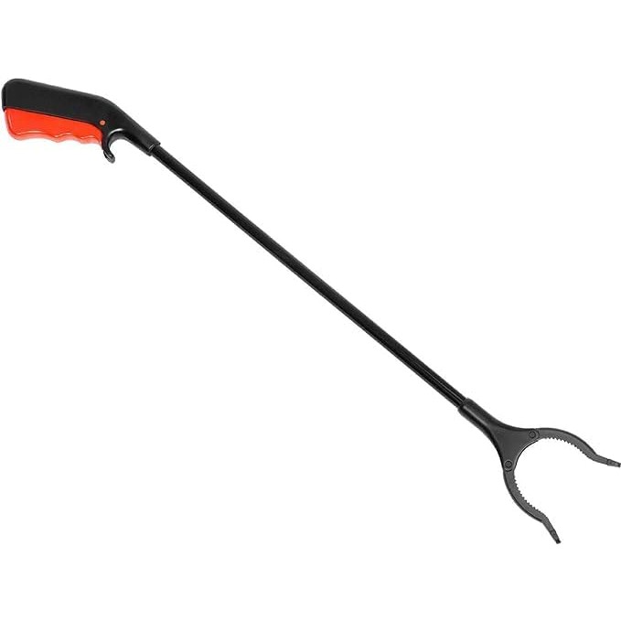 Cleste pentru Colectarea Deseurilor, Flippy, din Metal si Plastic, 60 cm, Fara Maini Murdare, Negru/Rosu